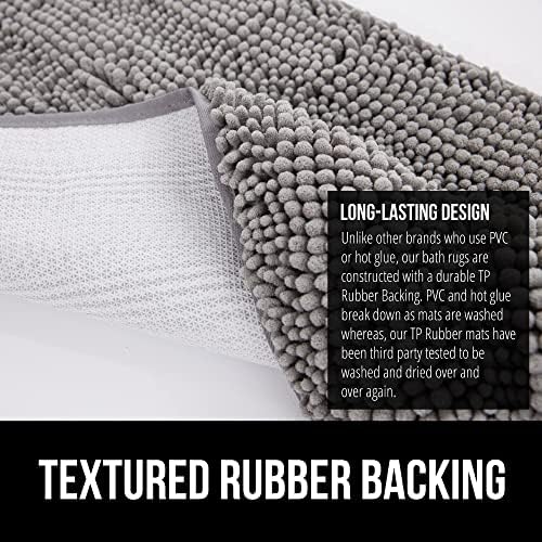 Gorilla Grip Bath Rug Mat 24x17 Grey