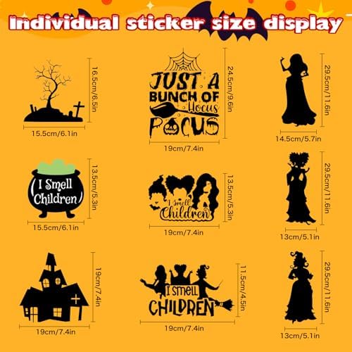 99PCS Halloween Window Stickers Silhouette Decorations