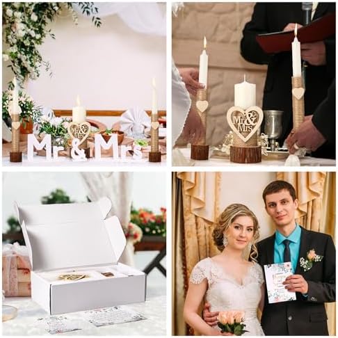 Rustic Unity Candles Set for Wedding Ceremony