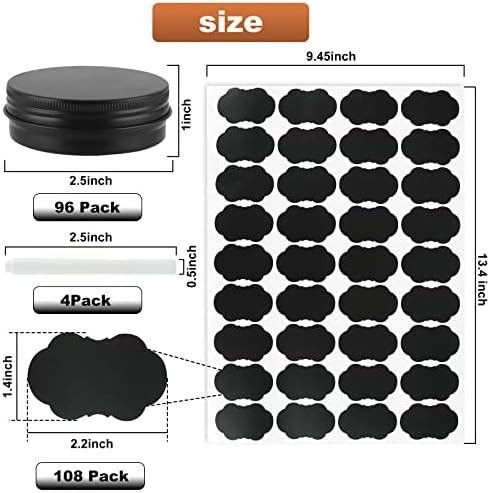 96 Pack Round Cans with Screw Lid 2 Oz Aluminum Food Containers