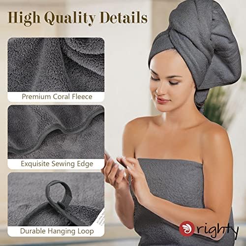 Orighty Bath Towels Pack of 2 - Soft Microfiber Quick Drying Grey