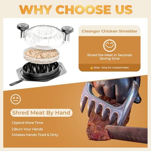 CLEANGOR Chicken Shredder Tool Twist Large BPA Free