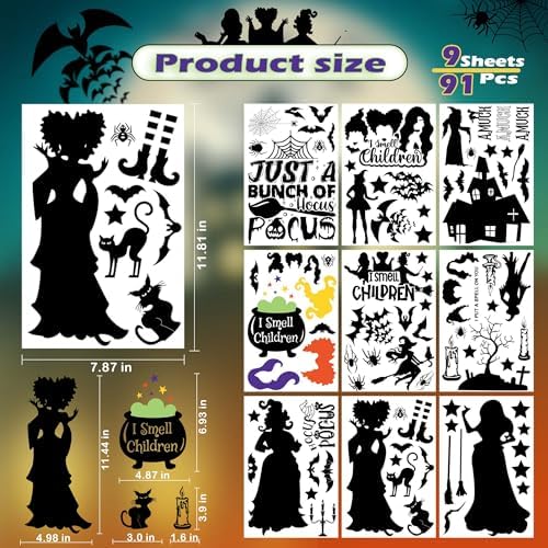 Hocus Pocus Halloween Window Decals 91 Pcs Set