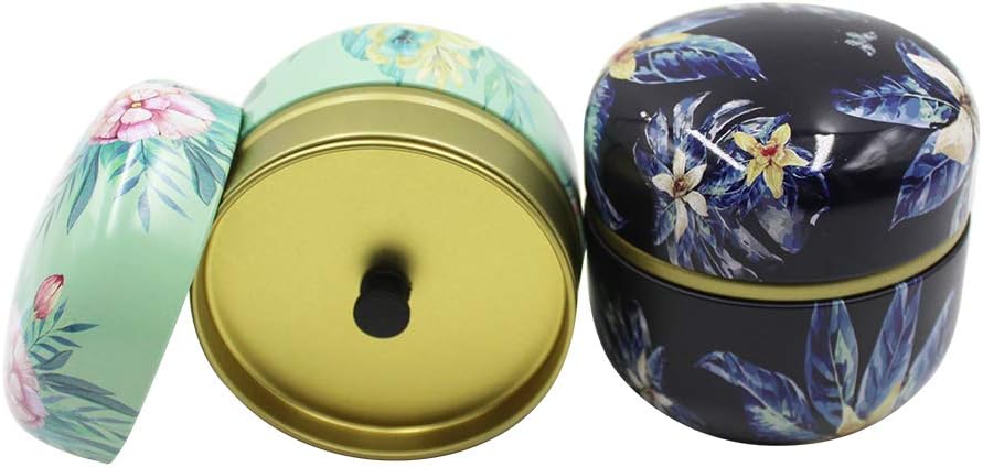 2 Pack Mini Tea Storage Containers with Flowers Pattern