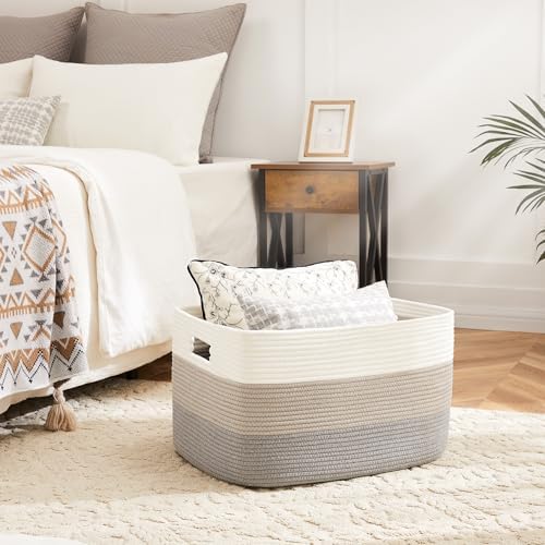 Artfeel Cotton Rope Laundry Basket with Storage