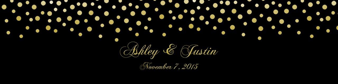 DesignThatSign 100 Gold Confetti Labels Wedding Anniversary Engagement Party Water Bottle