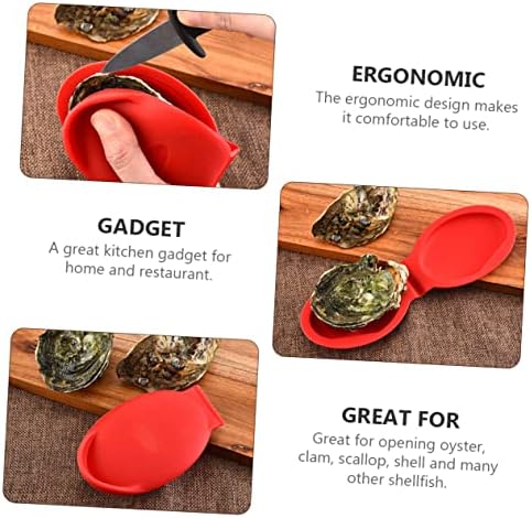 LIFKOME 2 Pcs Oyster Shucking Hand Clips with Silicone Clamps and Seafood Holders