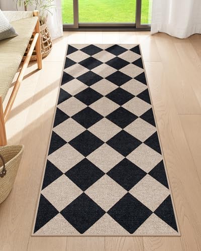 Lahome Checkered Jute-Inspired Rug 2x6