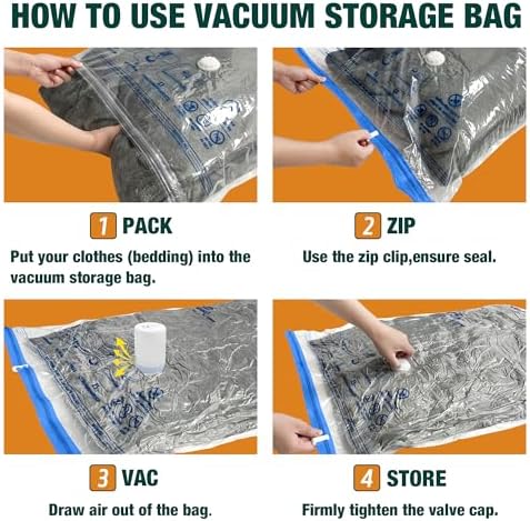 HIBAG Vacuum Storage Bags with Electric Pump 10 Pack