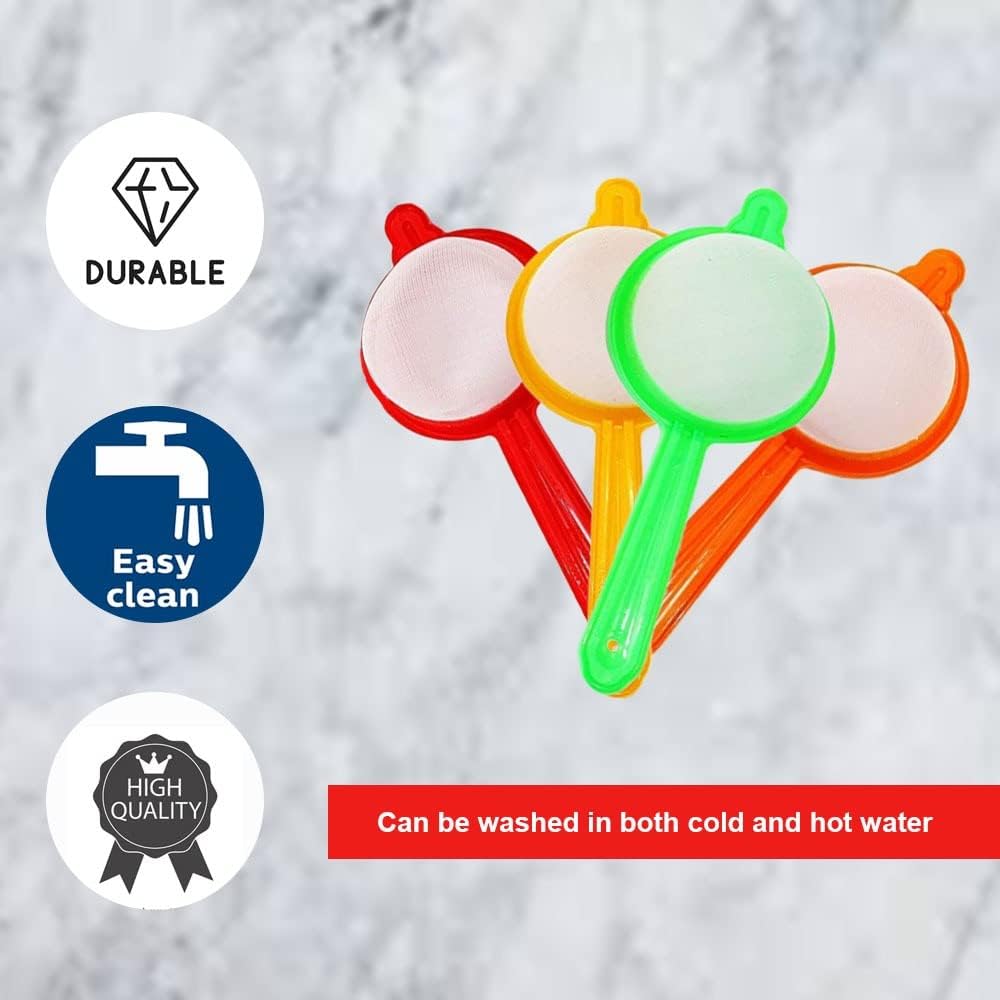 Plastic Tea and Coffee Strainers Set of 4 Multicolour