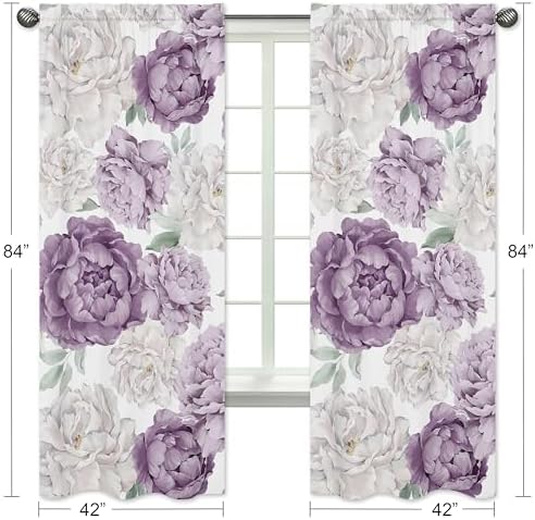 Sweet Jojo Designs Lavender Purple Boho Curtain Panels Set of 2
