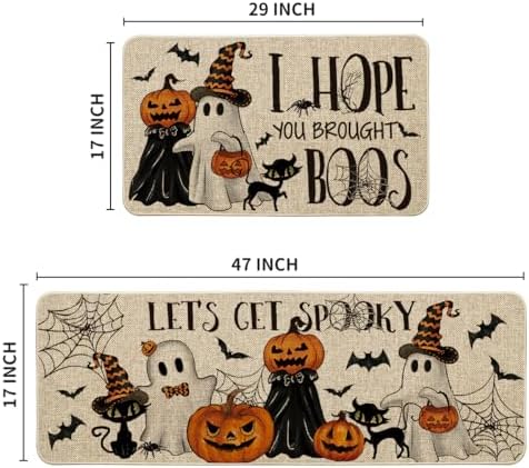 Artoid Mode Halloween Spider Web Kitchen Mats Set of 2