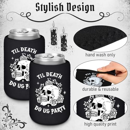 50 Pcs Till Death Beverage Sleeves for Gothic Halloween Parties