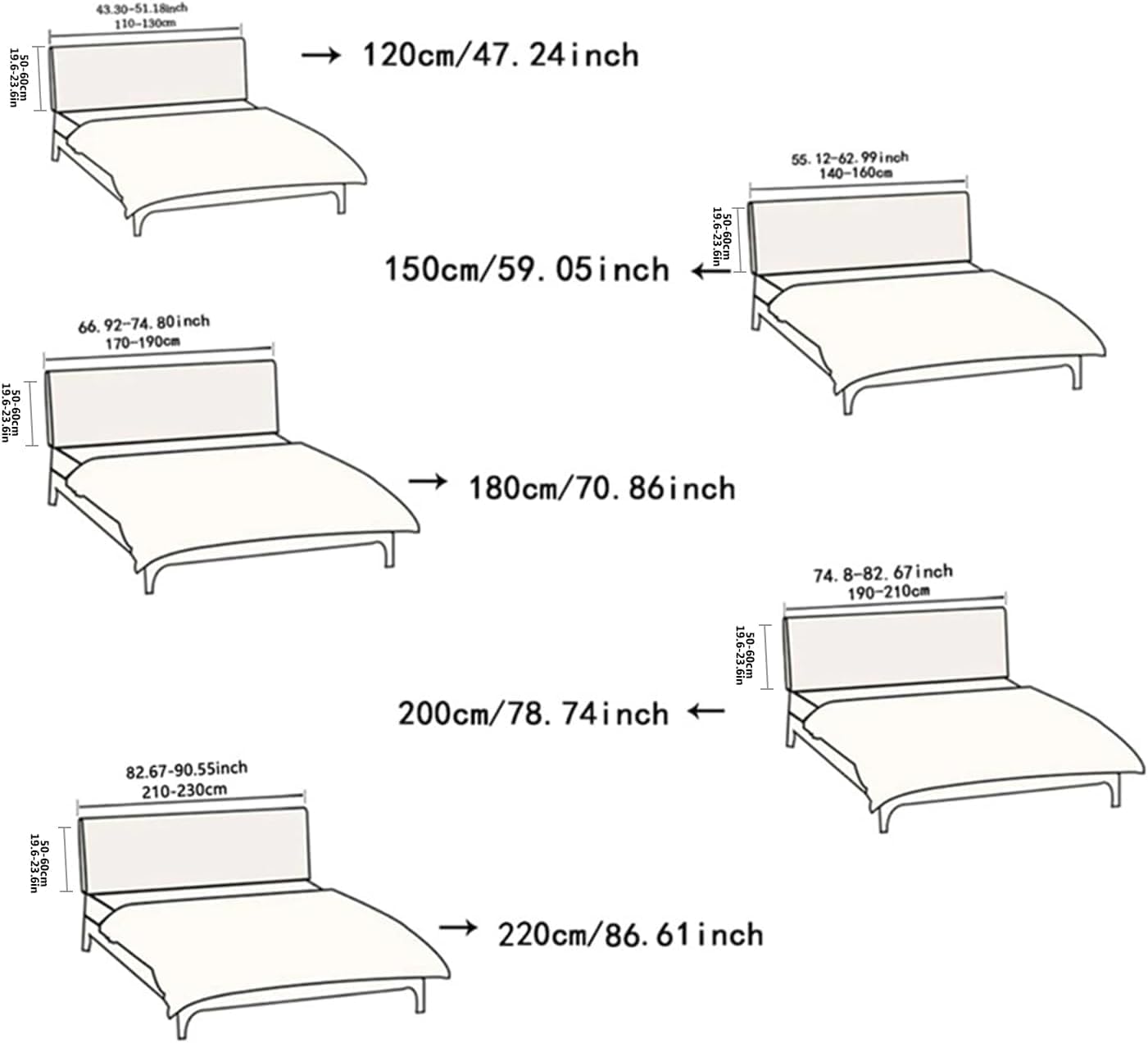 EFELIM Stretch Headboard Cover for Queen Size Bed