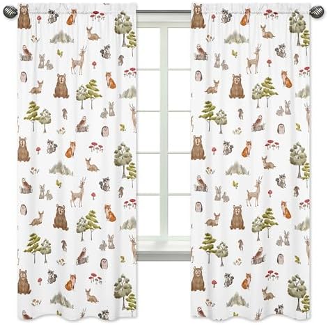 Sweet Jojo Designs Woodland Animal Window Panels Set of 2