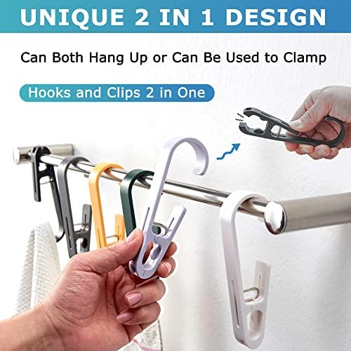 XoYoZo 4Pcs Laundry Hooks with Clips Organizer