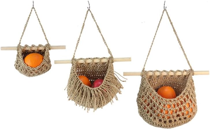 Handmade Jute Hanging Fruit Basket 3 Tier