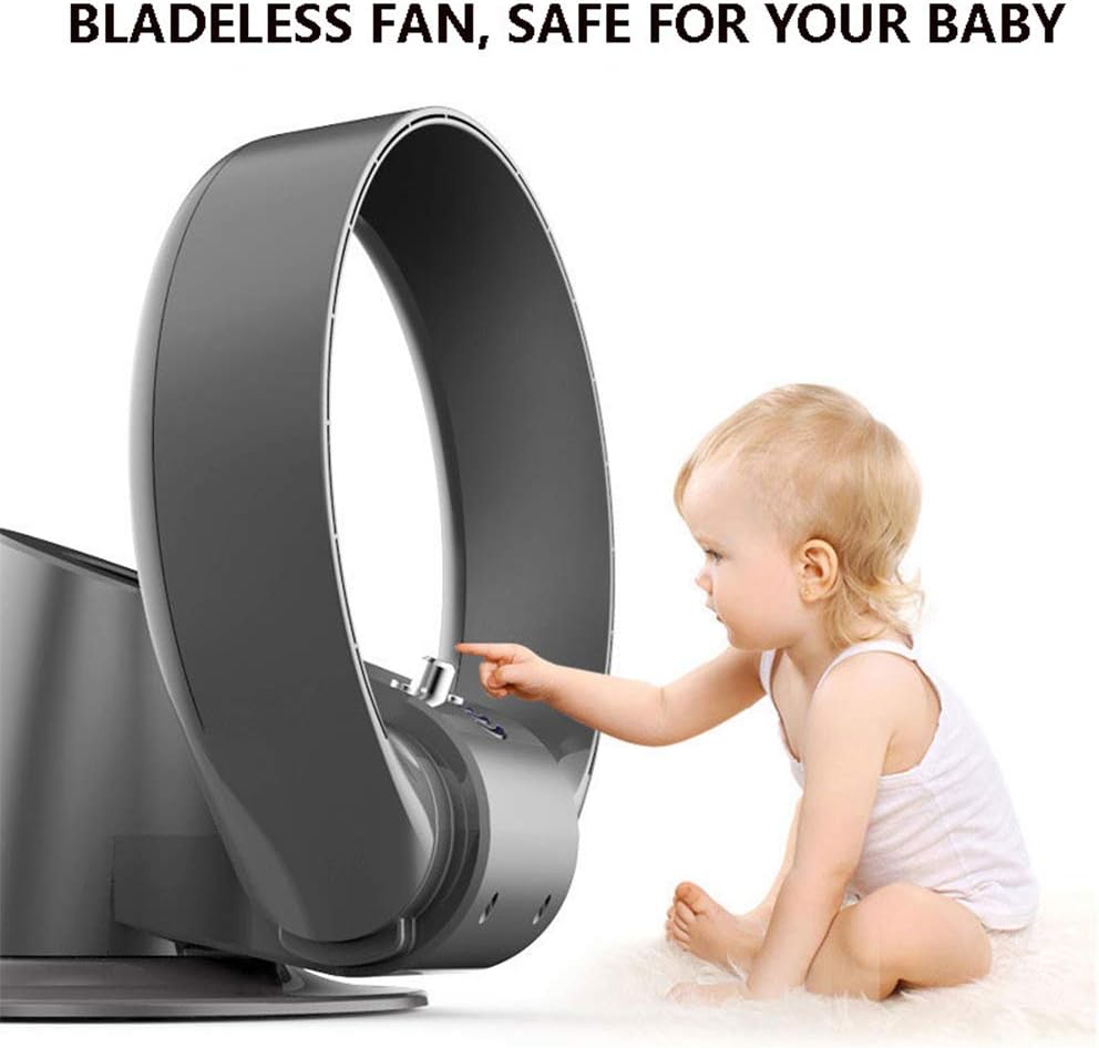 YUMUO Super Cold Wind Bladeless Fan Silver 30x30cm