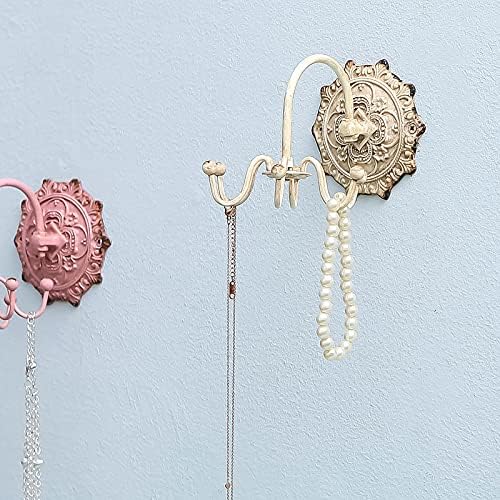 Nikki Home Rustic Wall Jewelry Organizer with 6 Hooks