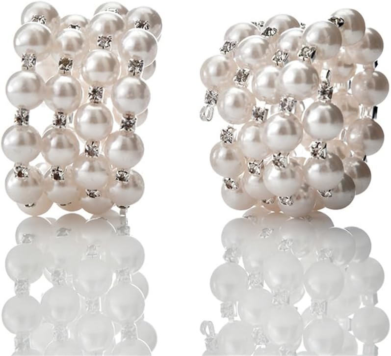 Pearl Napkin Rings Set of 6 for Farmhouse and Events