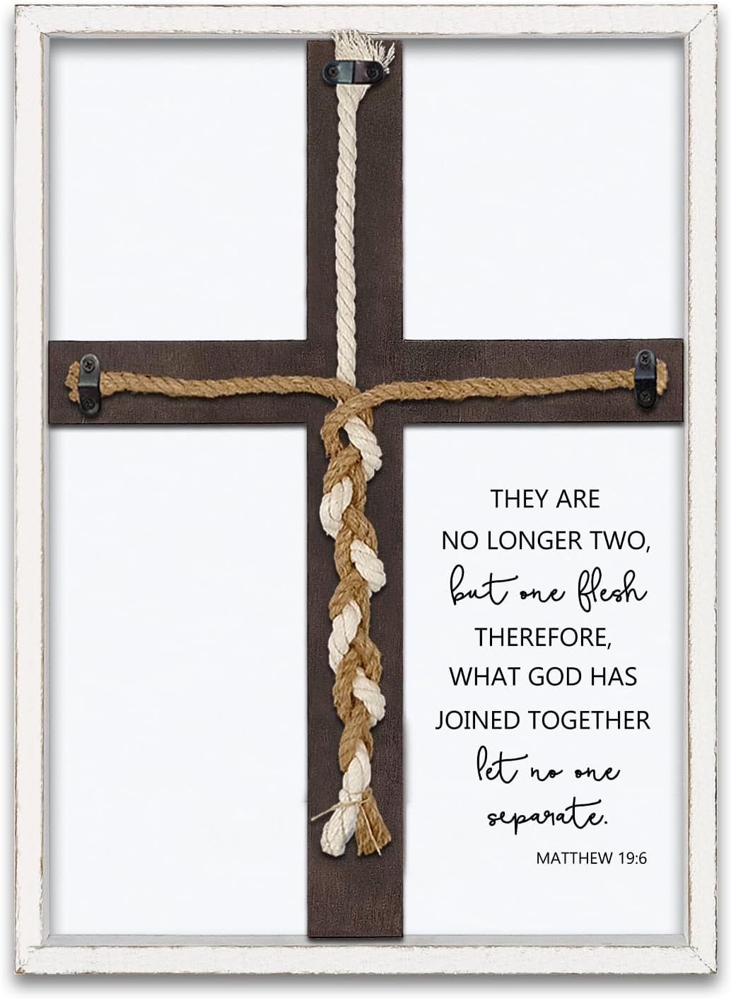 Matthew 196 Unity Cross Wedding Sign Wall Decor White