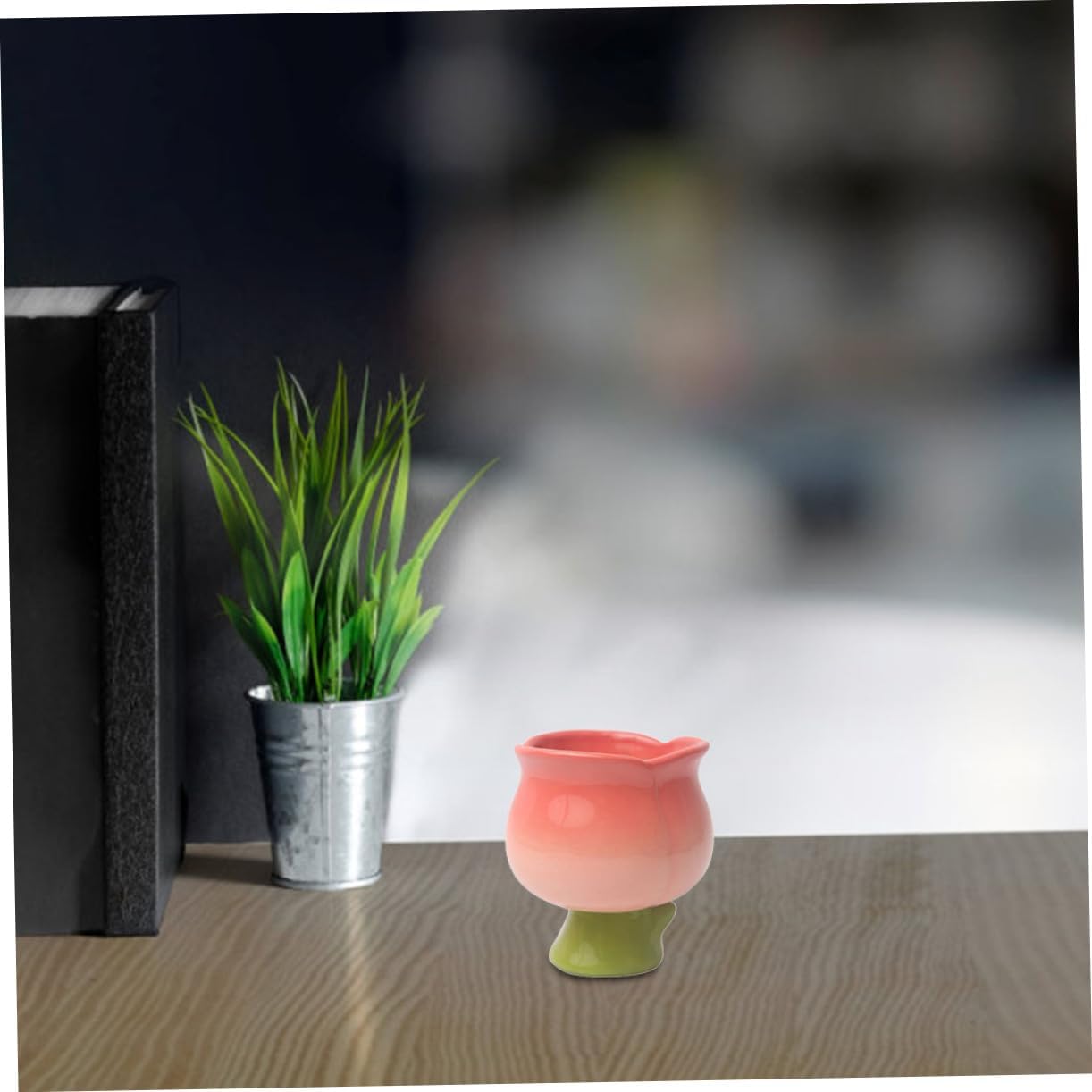 Floral Ceramic Dessert Bowl with Highfoot Design