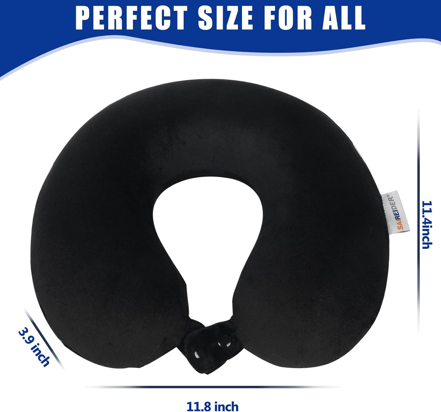 SAIREIDER Memory Foam Travel Pillow with Adjustable Cover