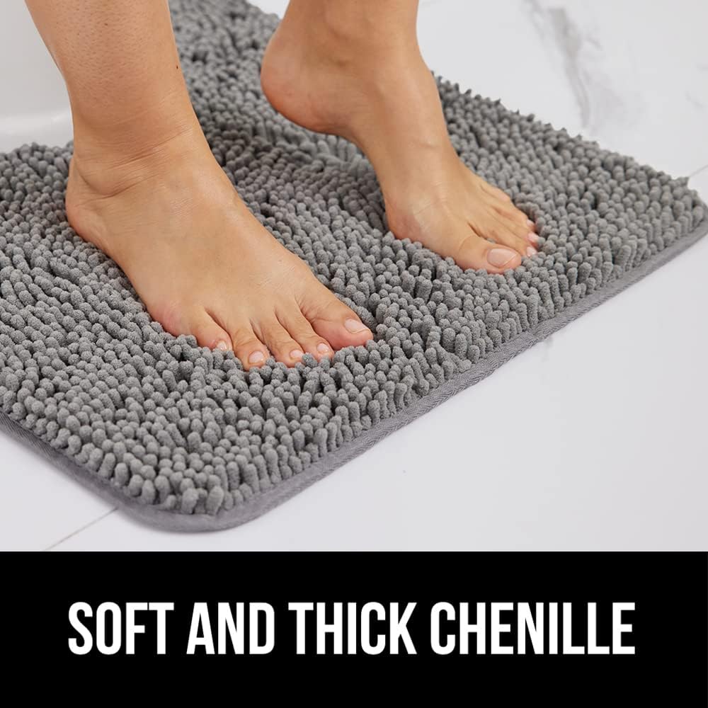 Gorilla Grip Bath Rug Mat 24x17 Grey