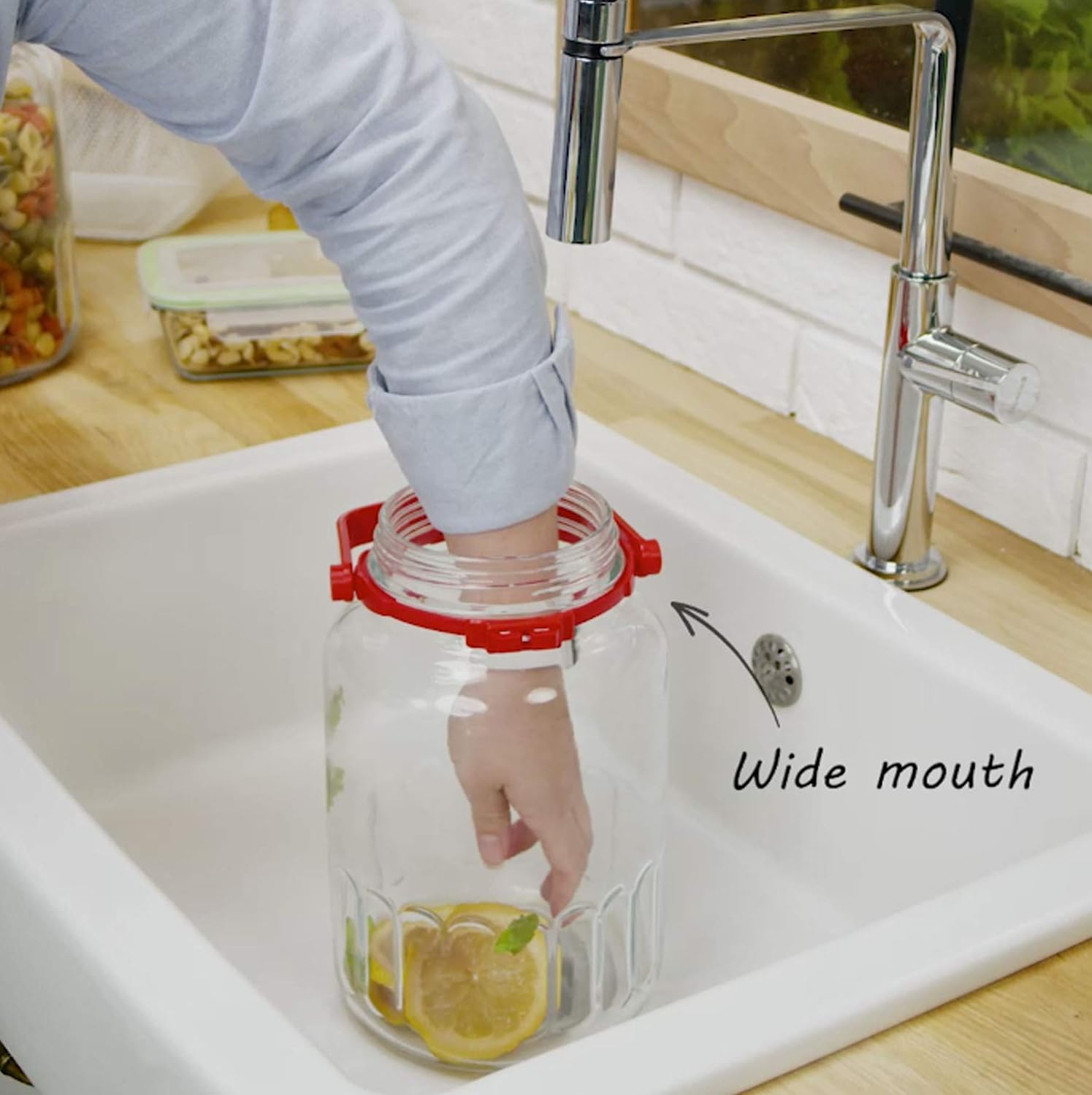 1 Gallon Glass Jar With Airtight Lid For Canning And Storage