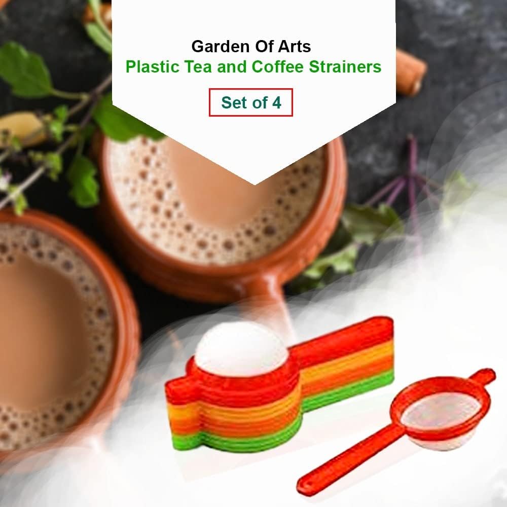 Plastic Tea and Coffee Strainers Set of 4 Multicolour