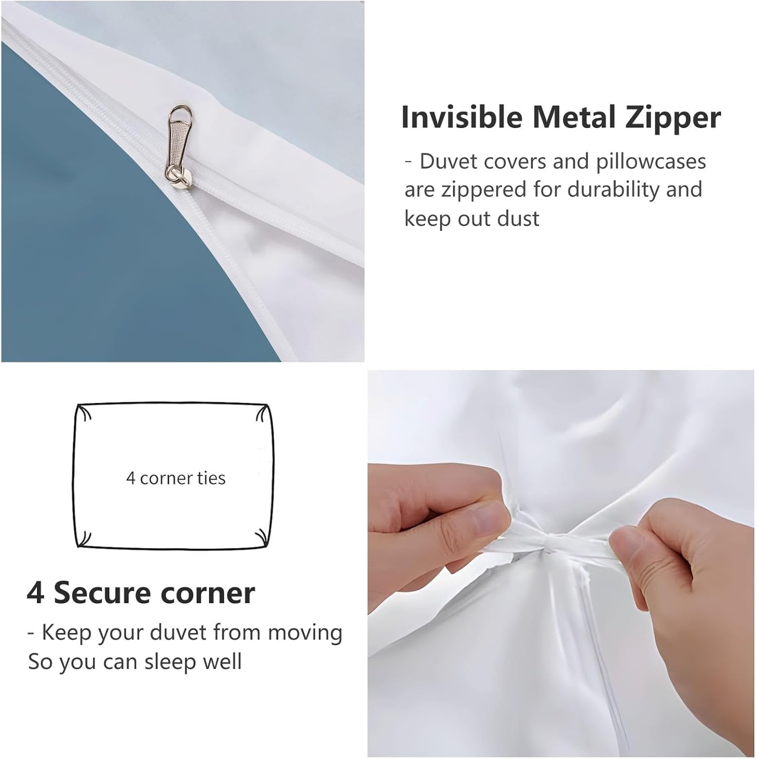 Blue Duvet Cover Twin XL Set with Matching Pillowcases