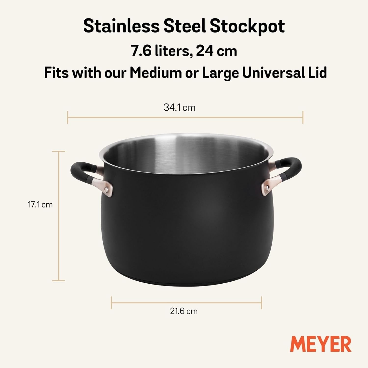 Meyer 8 Quart Stockpot with Silicone Handles