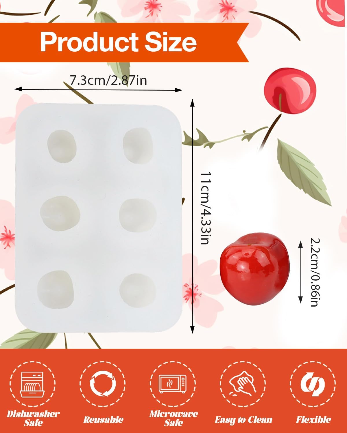 Liobelon 6 Cavity Cherry Silicone Mold
