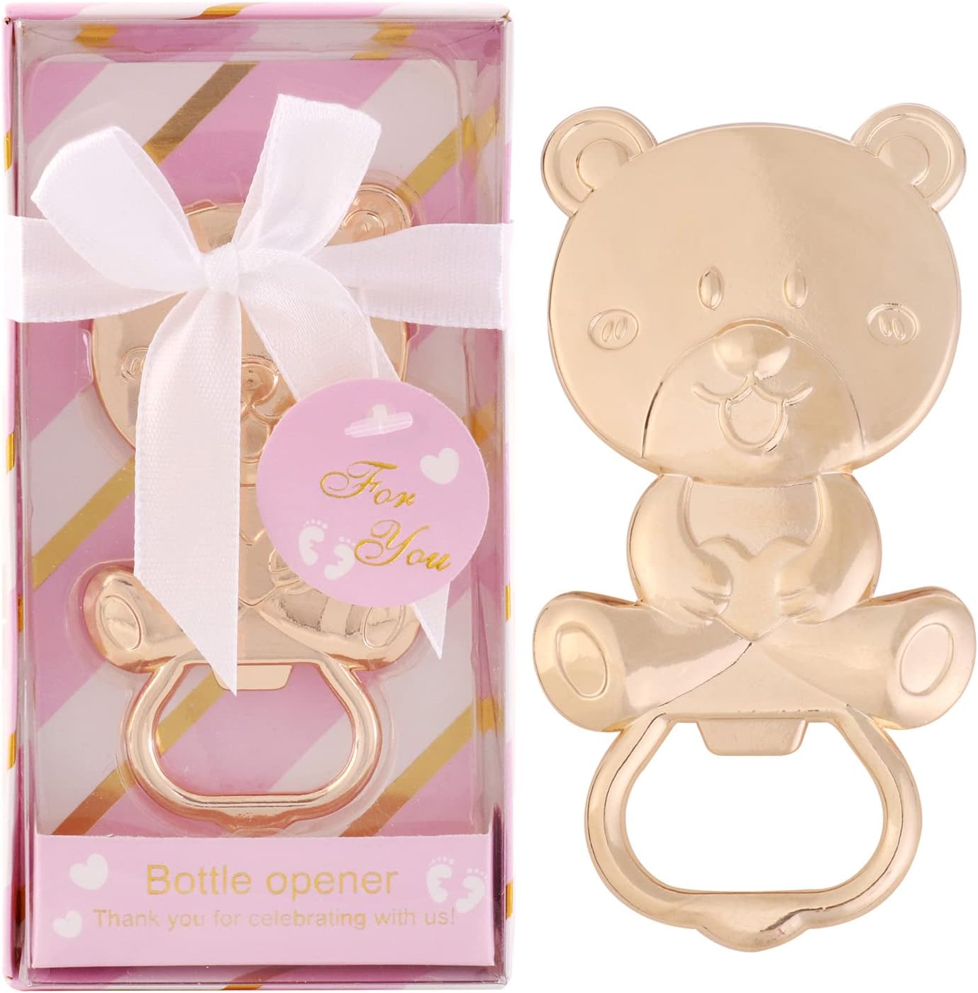 36 Pack Pink Bear Bottle Opener Baby Shower Favor