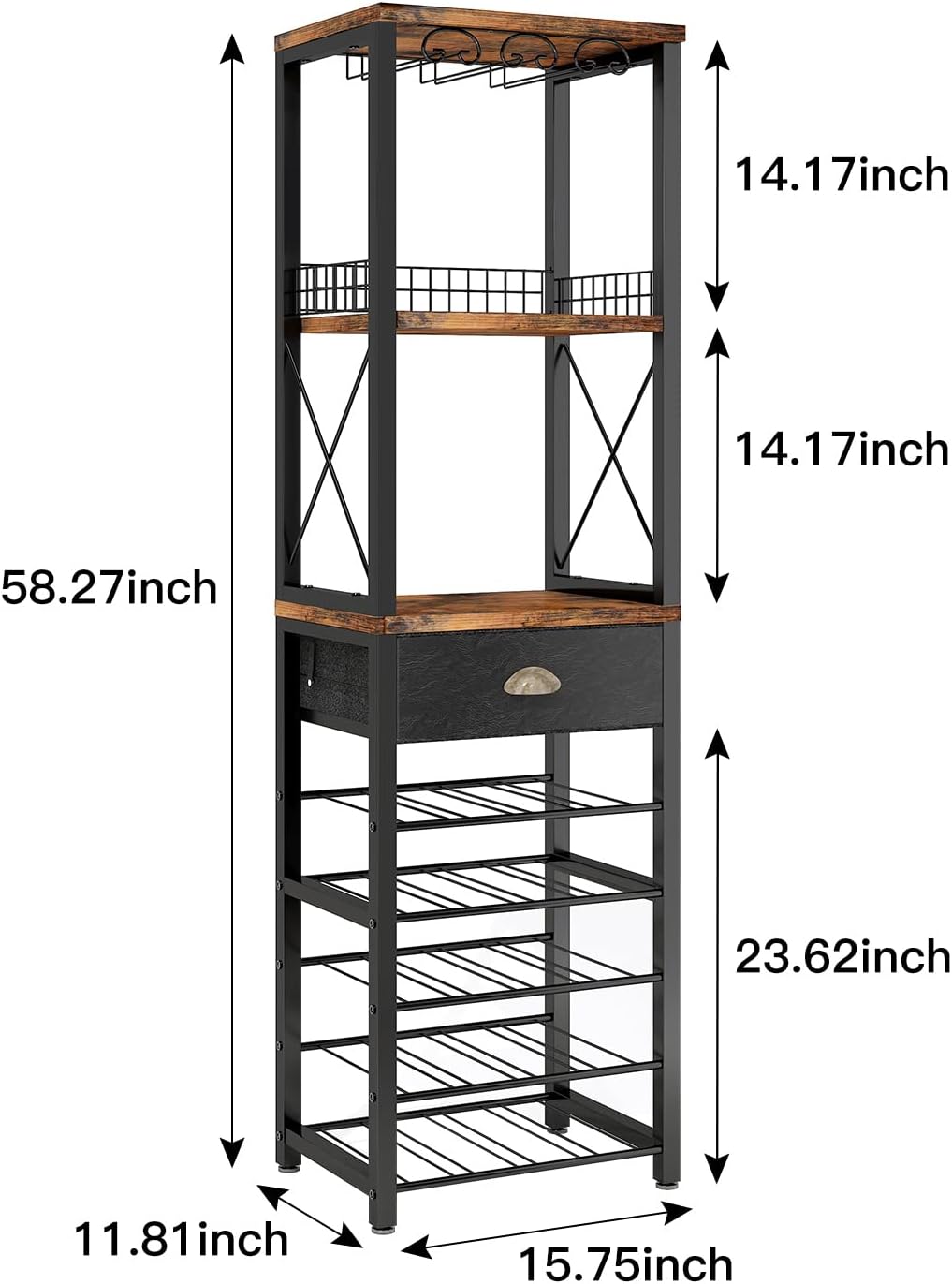 Homeiju Freestanding Wine Rack with 4 Tiers and Tabletop