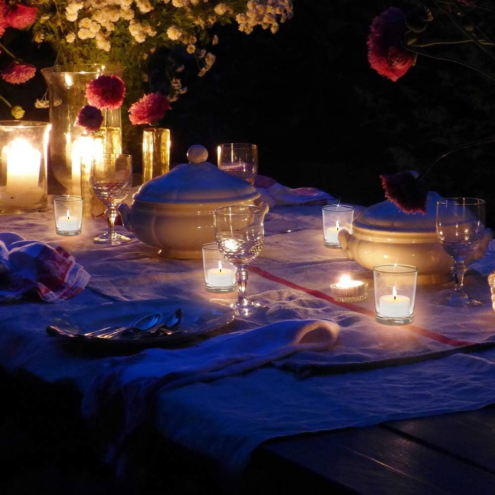 DARJEN Votive Candle Holders Set of 12 - Clear Glass Tea Light Holders
