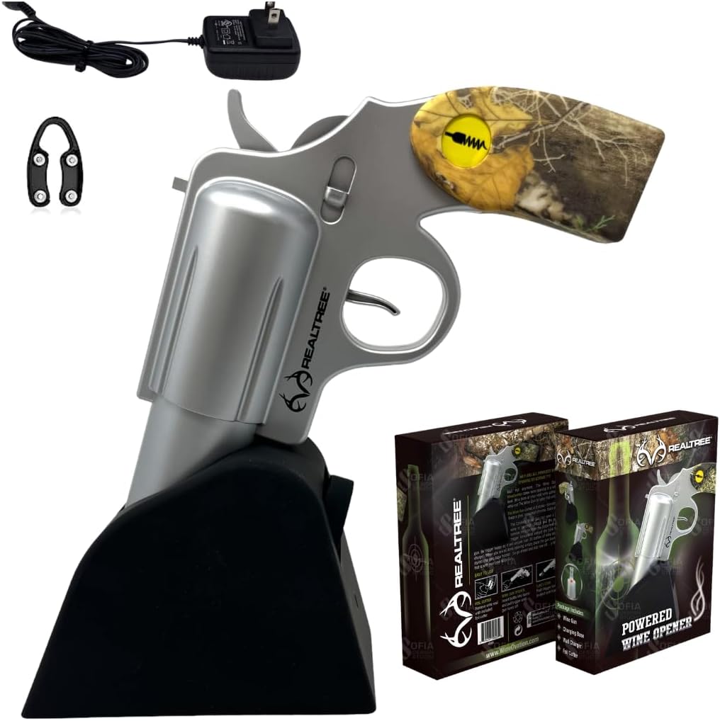 WineOvation Electric Gun Wine Opener - Silver