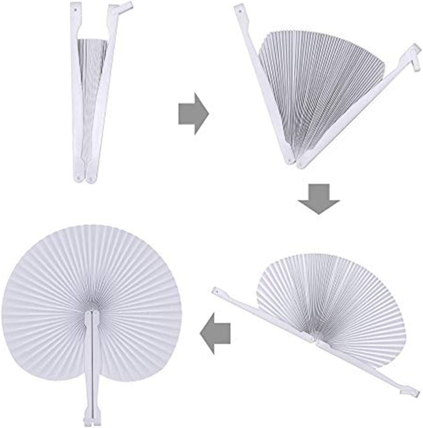 60 Pack White Folding Wedding Fans for Party Decorations