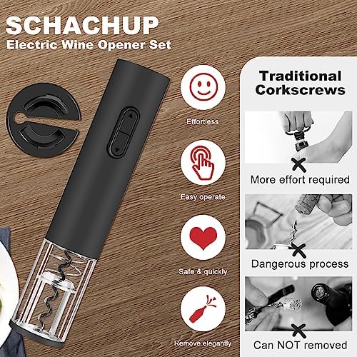 SCHACHUP Electric Wine Opener with Foil Cutter