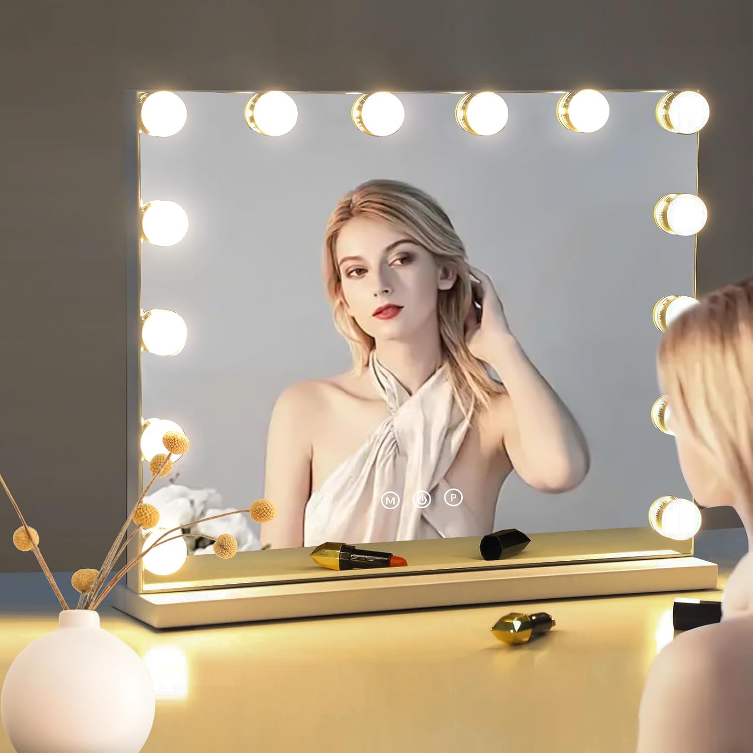 MKupView Vanity Mirror with Lights 228x182 Inches