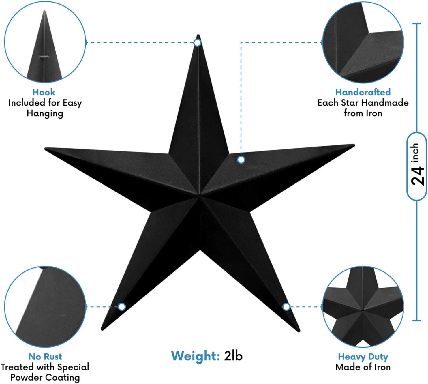 EcoRise Dark Bronze Barn Star Wall Decor 22