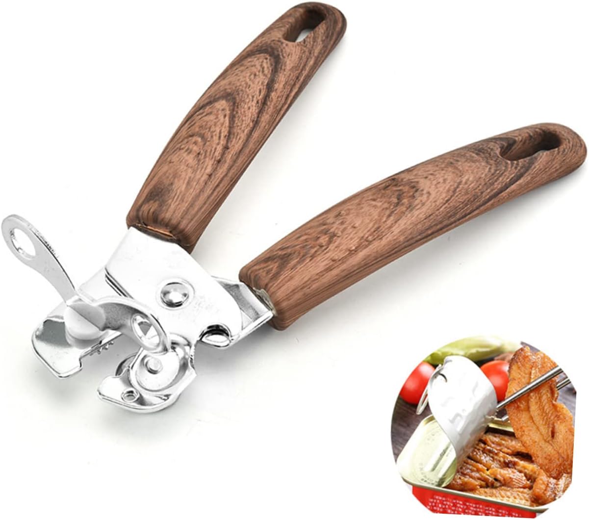 Zerodeko Adjustable Manual Can Opener with Lid Cutter and Magnetic Handle