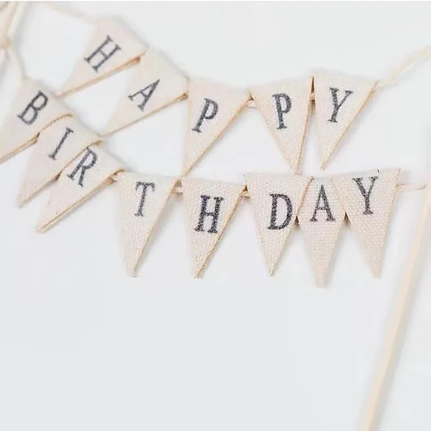 Happy Birthday Cake Topper with Wood Poles