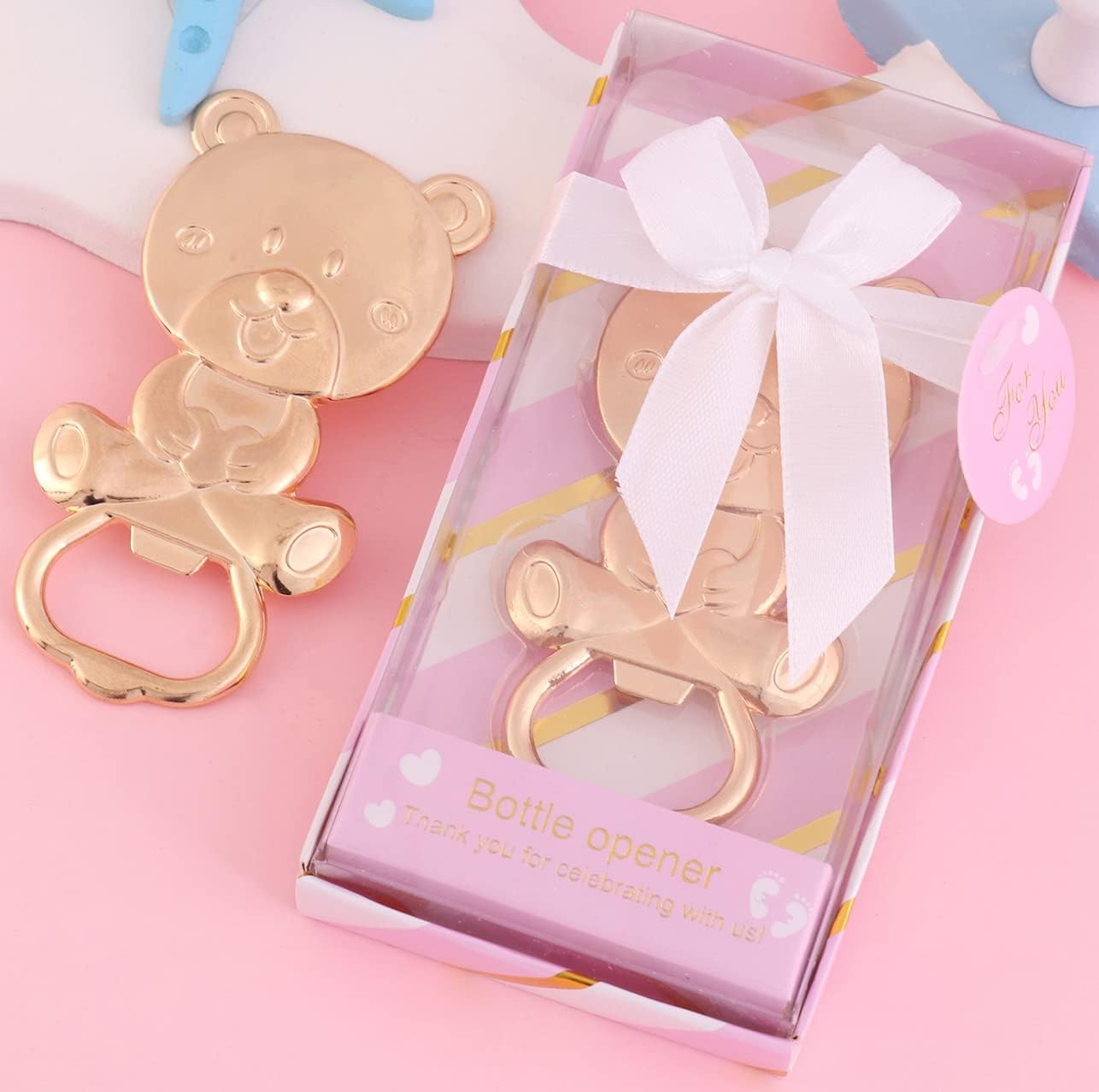 36 Pack Pink Bear Bottle Opener Baby Shower Favor