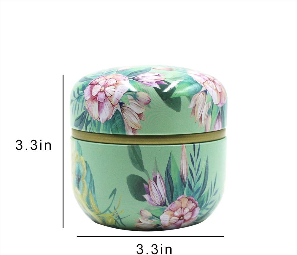 2 Pack Mini Tea Storage Containers with Flowers Pattern