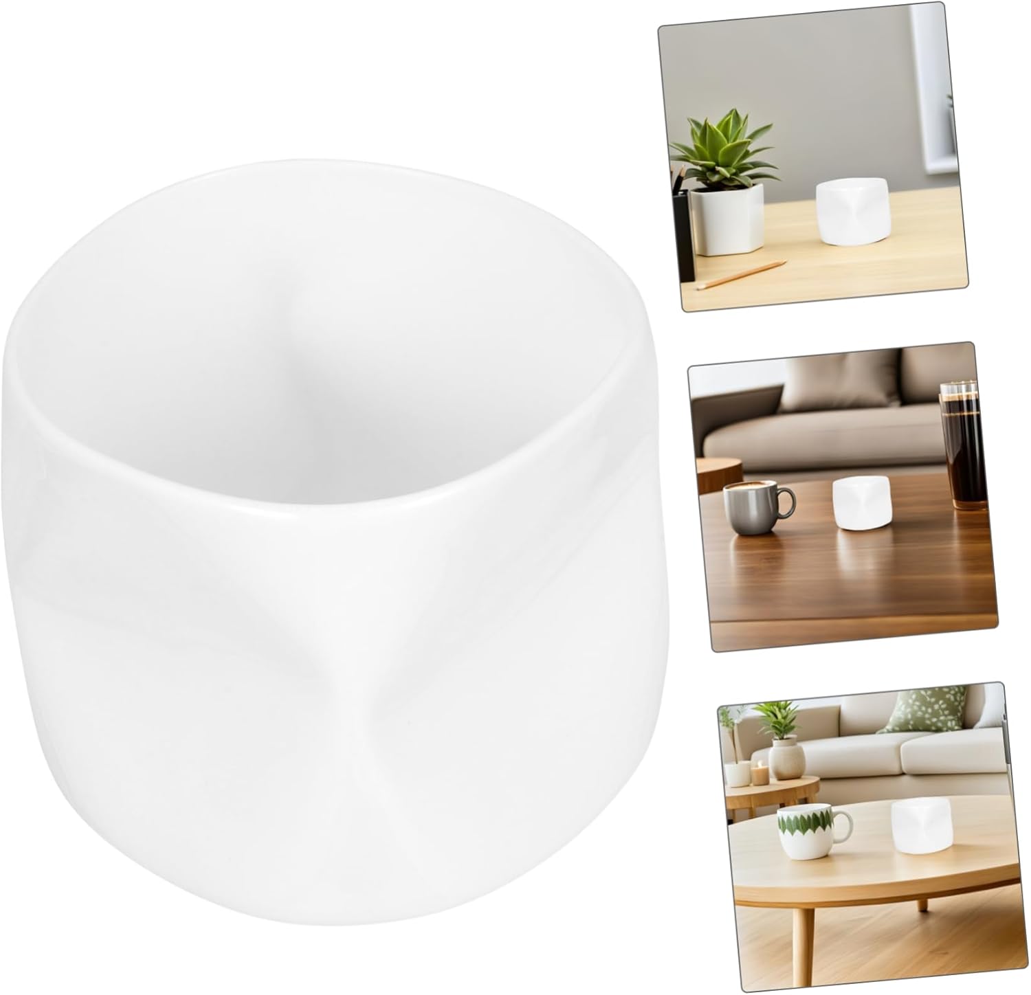 Ciieeo Mini White Porcelain Tea Cup and Candle Holder