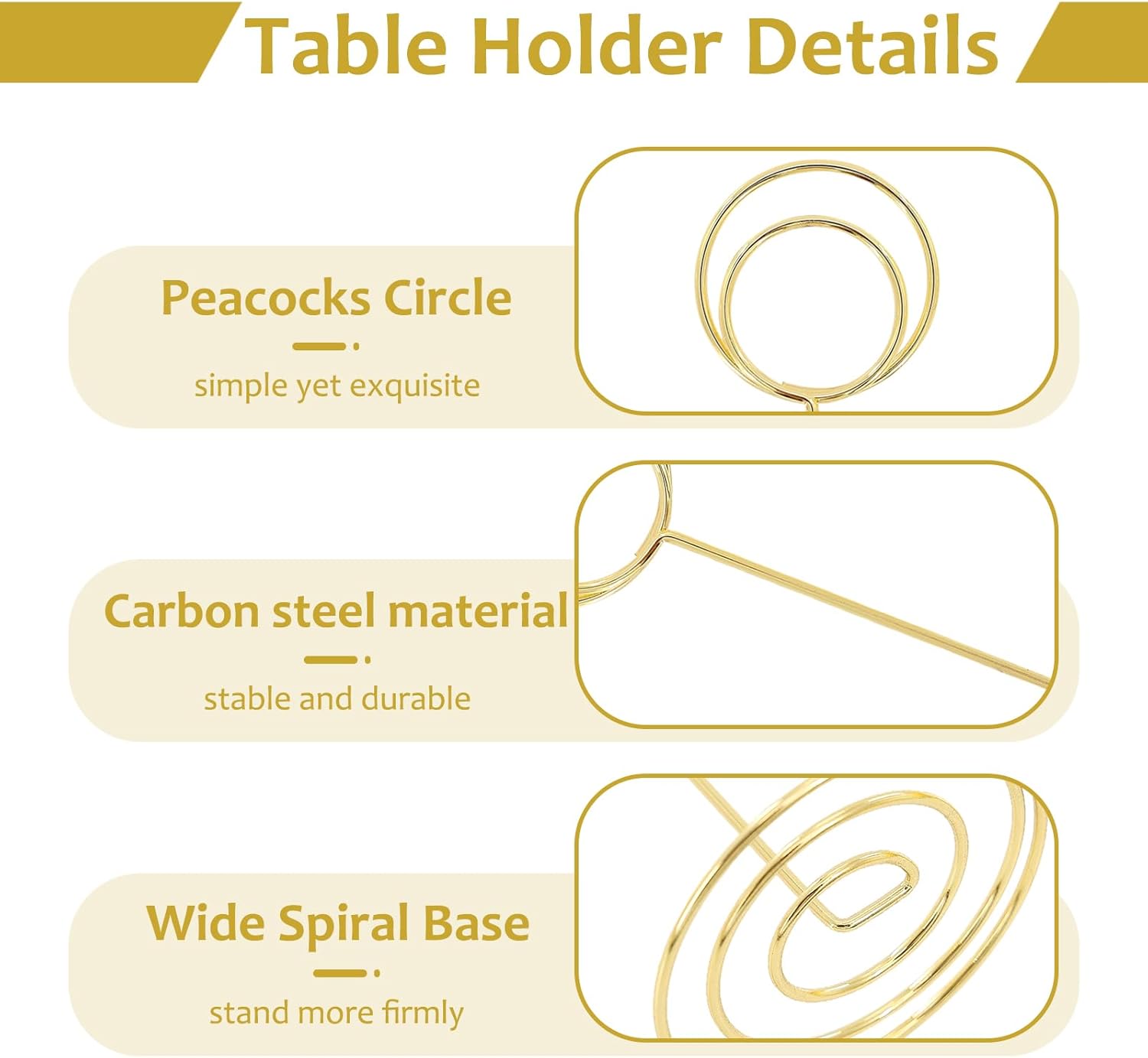 36 PCS Gold Table Number Holders with 3 Sizes