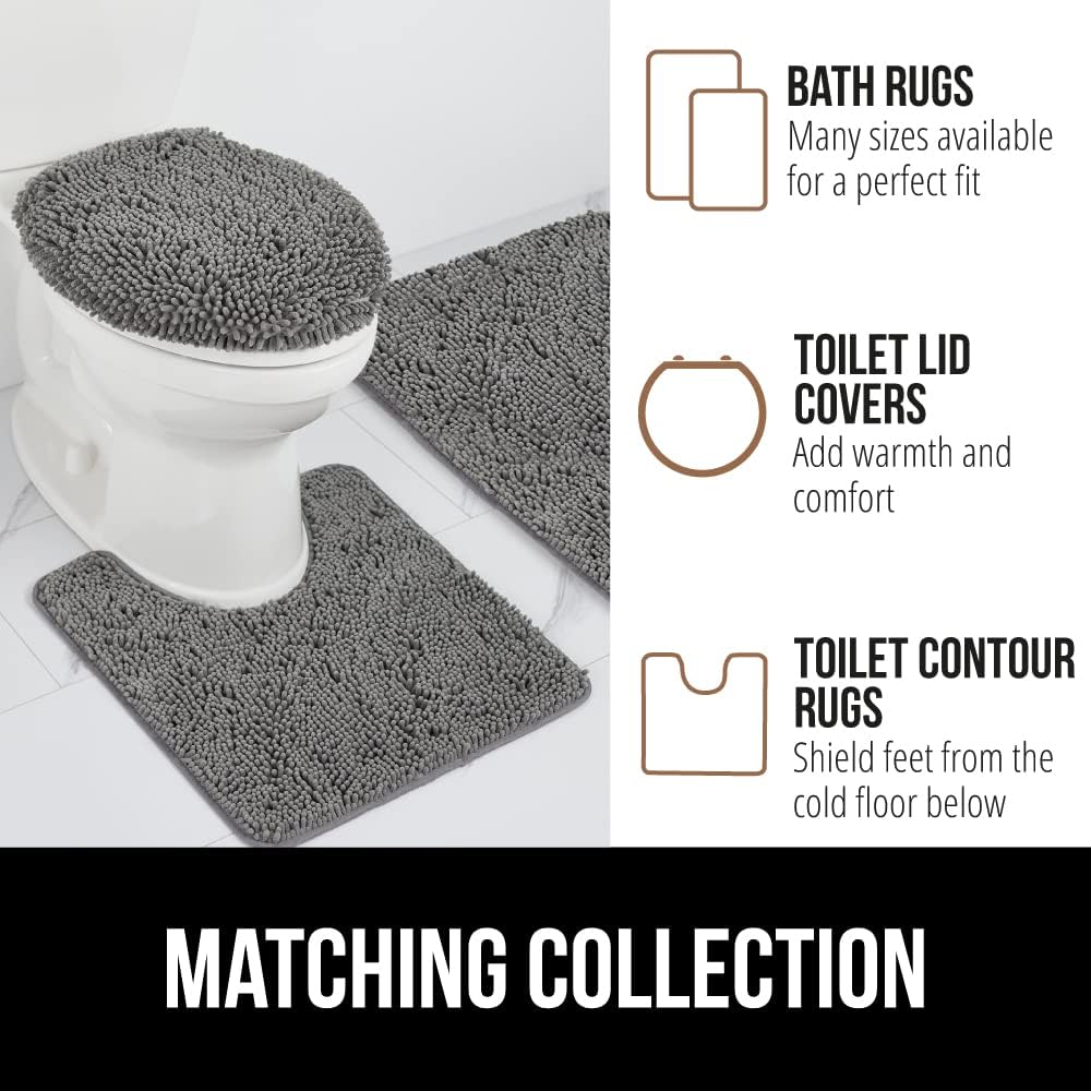 Gorilla Grip Bath Rug Mat 24x17 Grey