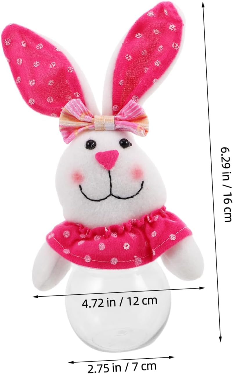 SUPVOX Transparent Bunny Candy Jar for Easter Treats