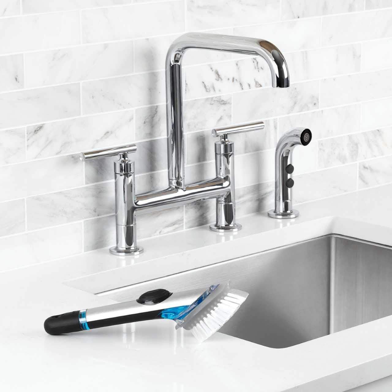 OXO Steel Soap Dispensing Dish Brush 10 In 1
